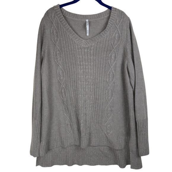 Soma Womens‎ Cable Knit Sweater Size XL Brown Soft Coxy Boho Cottage Lagenlook - Picture 1 of 8